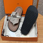 Hermes Grey Flip Flops - 4