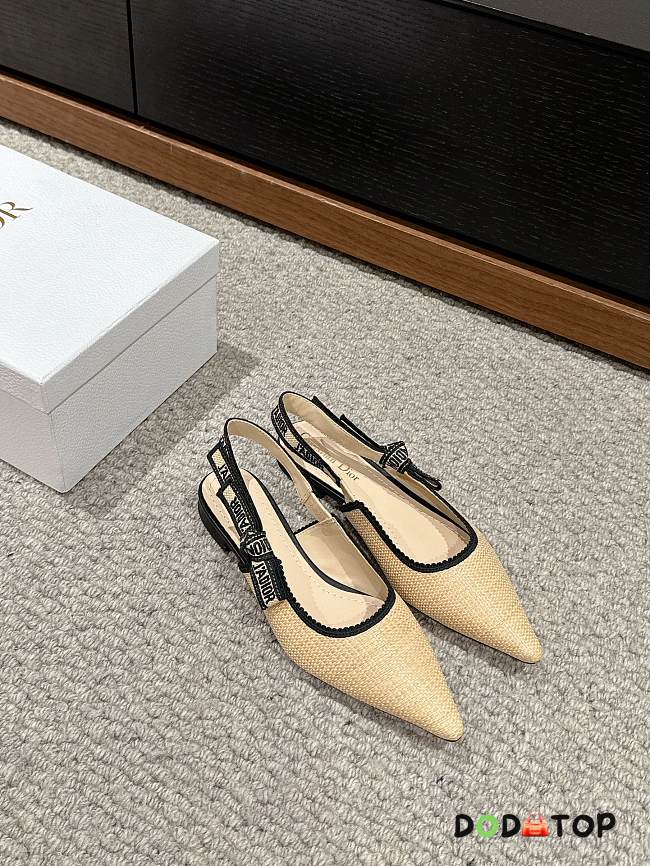 Dior J’adior Slingback Flats Black/Beige - 1