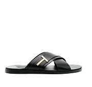 Tom Ford Preston Leather Slides Black - 1