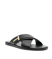 Tom Ford Preston Leather Slides Black - 5