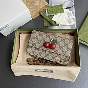 Gucci Brown GG Supreme Cherry Wallet On Chain Size 16.5 × 10 x 4.5 cm - 3