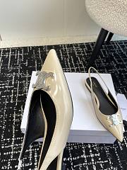 Celine Low-heeled Arc de Triomphe Shiny Leather Beige - 2