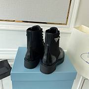 Prada Combat Ankle Boots In Leather And Re-Nylon Black/Beige - 5