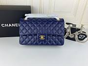 Chanel Flap Bag Navy Blue Lambsin Leather Size 25 cm - 3