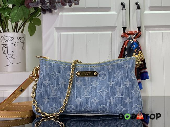 Louis Vuitton Liv Pochette Handbag M83532 Light Blue Size 24.5 x 13.5 x 6.5 cm - 1