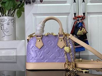 Louis Vuitton Nano Alma Handbag M82974 Purple Size 18 x 12 x 8 cm