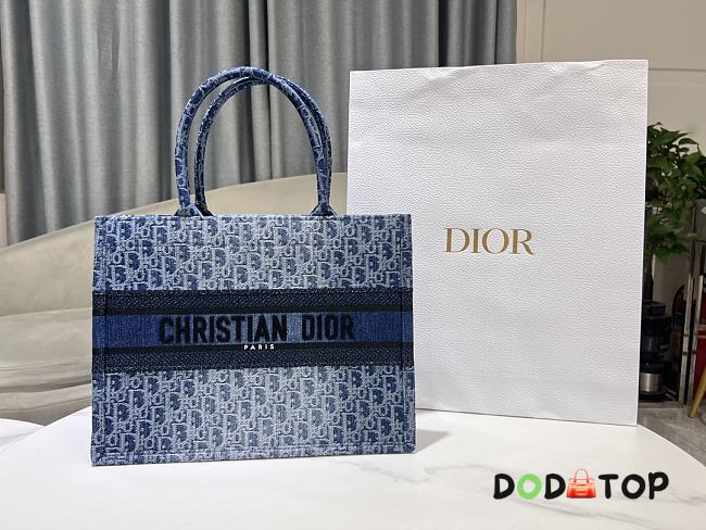 Dior Book Tote Denim Medium Size 36.5 x 27 x 16 cm - 1