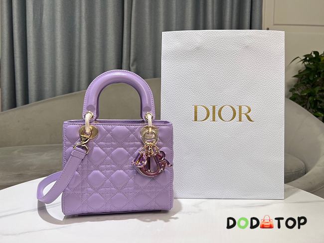 Dior Lady Small Purple Bag Size 20 x 17 x 8 cm - 1