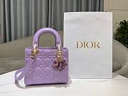 Dior Lady Small Purple Bag Size 20 x 17 x 8 cm - 1