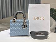 Dior Lady Small Blue/Gray Bag Size 20 x 17 x 8 cm - 1