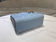 Dior Lady Small Blue/Gray Bag Size 20 x 17 x 8 cm - 6