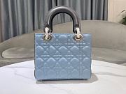 Dior Lady Small Blue/Gray Bag Size 20 x 17 x 8 cm - 3