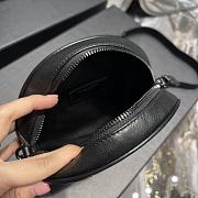 YSL Round Camera Bag Matelasse Chevron Leather Black Size 17 x 17 x 5.5 cm - 6