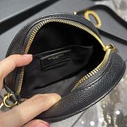 YSL Round Camera Bag Matelasse Chevron Leather Black Gold Size 17 x 17 x 5.5 cm - 3