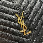 YSL Round Camera Bag Matelasse Chevron Leather Black Gold Size 17 x 17 x 5.5 cm - 2