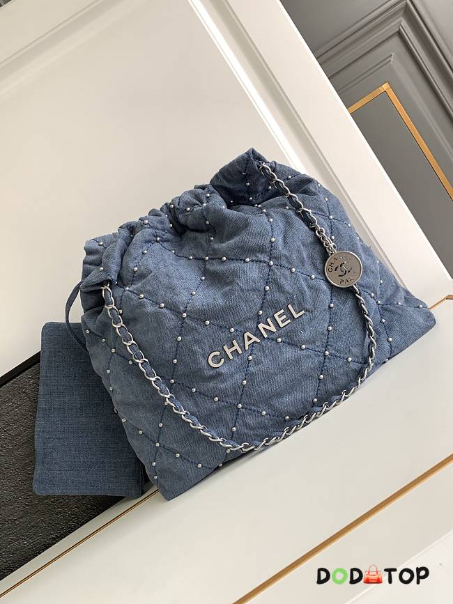 Chanel 22 Denim Garbage Bag Size 35 x 37 x 7 cm - 1