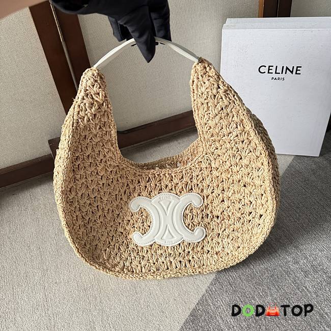 Celine Classic Panier Hobo Bag In Raffia Size 33 x 16 x 4 cm - 1