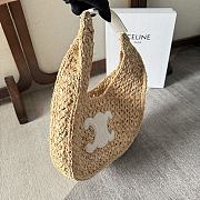 Celine Classic Panier Hobo Bag In Raffia Size 33 x 16 x 4 cm - 5