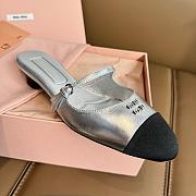 Miu Miu Silver Slippers - 6