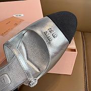 Miu Miu Silver Slippers - 4