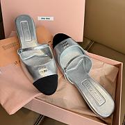 Miu Miu Silver Slippers - 3