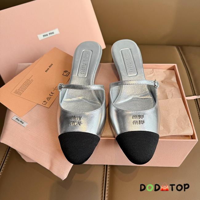 Miu Miu Silver Slippers - 1