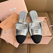 Miu Miu Silver Slippers - 1