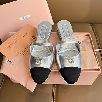 Miu Miu Silver Slippers