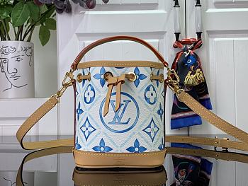 Louis Vuitton Nano Noé Bucket Bag M83620 Blue Size 13 x 16 x 10 cm