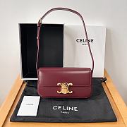 Celine Triomphe Underarm Bag Dark Red Size 20 x 11 x 4 cm - 1