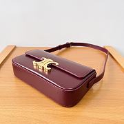 Celine Triomphe Underarm Bag Dark Red Size 20 x 11 x 4 cm - 3