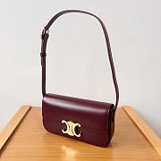 Celine Triomphe Underarm Bag Dark Red Size 20 x 11 x 4 cm - 5