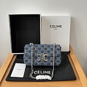 Celine Claude Triomphe Denim Chain Shoulder Bag Size 20.5 x 11.5 x 4 cm - 1