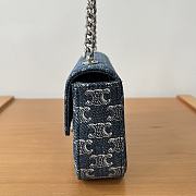 Celine Claude Triomphe Denim Chain Shoulder Bag Size 20.5 x 11.5 x 4 cm - 6