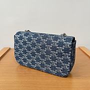 Celine Claude Triomphe Denim Chain Shoulder Bag Size 20.5 x 11.5 x 4 cm - 4