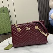 Gucci Marmont Small Tote Bag Red Size 26.5 x 18.5 x 12.5 cm - 1