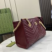 Gucci Marmont Small Tote Bag Red Size 26.5 x 18.5 x 12.5 cm - 4