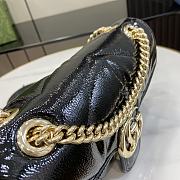 Gucci GG Marmont Small Shoulder Bag Black Patent Size 26 x 15 x 7 cm - 5