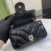 Gucci GG Marmont Mini Shoulder Bag Black Patent Size 10 x 16.5 x 4.5 cm - 3