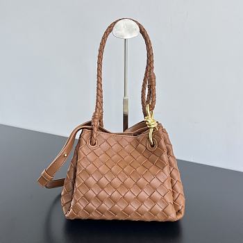 Bottega Veneta Andiamo Paravhute Handbag Brown Size 21 x 17 x 16.5 cm