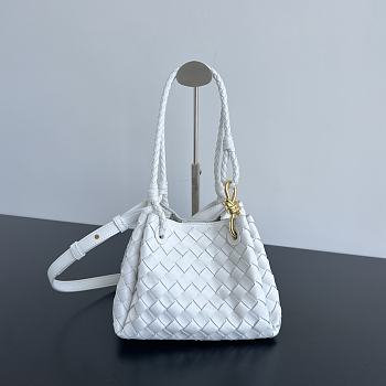 Bottega Veneta Andiamo Paravhute Handbag White Size 21 x 17 x 16.5 cm
