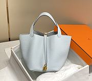 Hermes Picotin Blue Togo Cowhide Gold Hardware Size 22 cm - 1