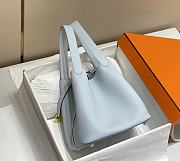 Hermes Picotin Blue Togo Cowhide Gold Hardware Size 22 cm - 6