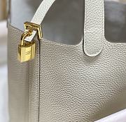 Hermes Picotin Togo Cowhide Gold Hardware White Size 22 cm - 3