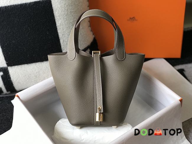 Hermes Picotin Togo Cowhide Gold Hardware Grey Size 22 cm - 1