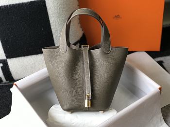 Hermes Picotin Togo Cowhide Gold Hardware Grey Size 22 cm