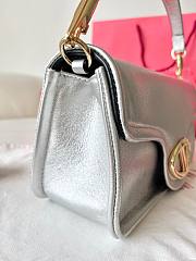 Valentino Vlogo 1960 Medium Lambskin Handbag Silver Size 26 x 13 x 9 cm - 4