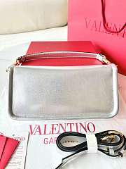 Valentino Vlogo 1960 Medium Lambskin Handbag Silver Size 26 x 13 x 9 cm - 6