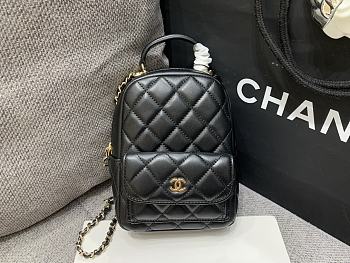 Chanel Mini Sheepskin Small Backpack Black Size 18 × 13 × 9 cm