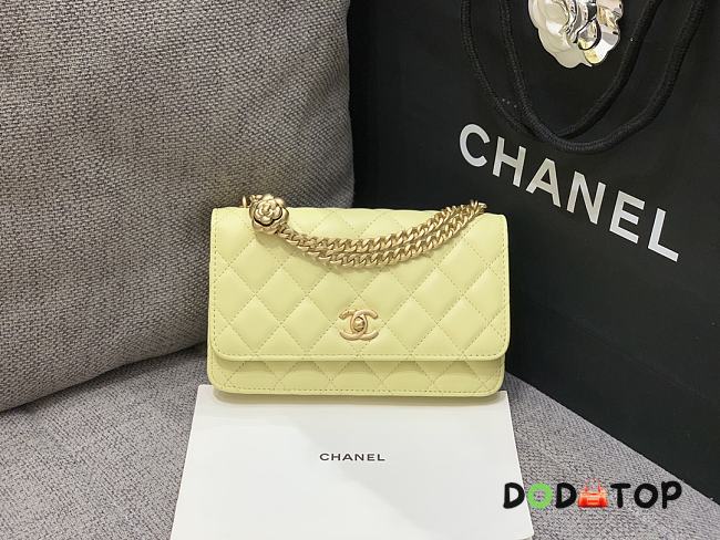 Chanel Woc Lambskin Gold Hardware Yellow Size 19 cm - 1